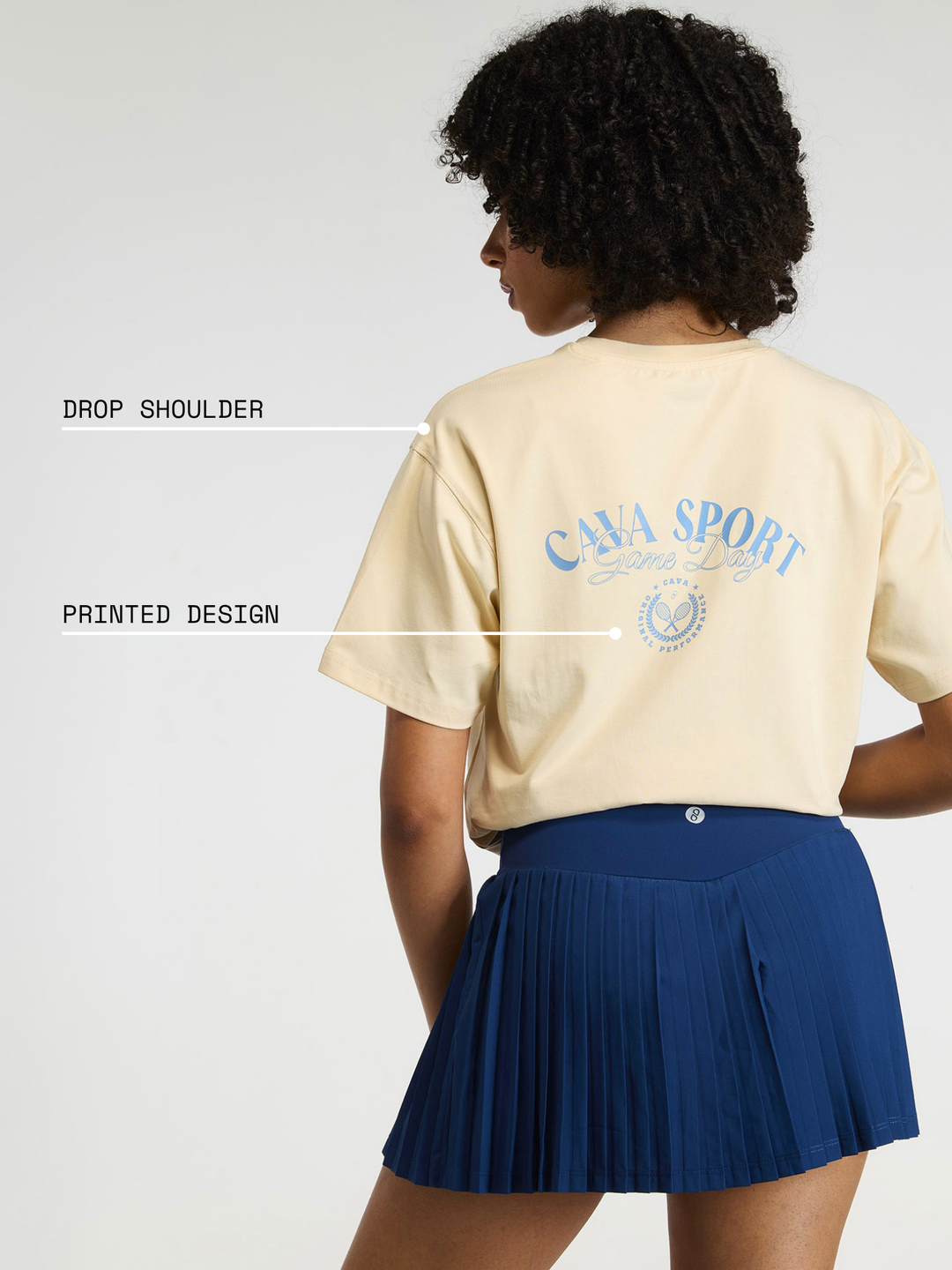 Cream Cava Sport Oversized Printed Tee - Women