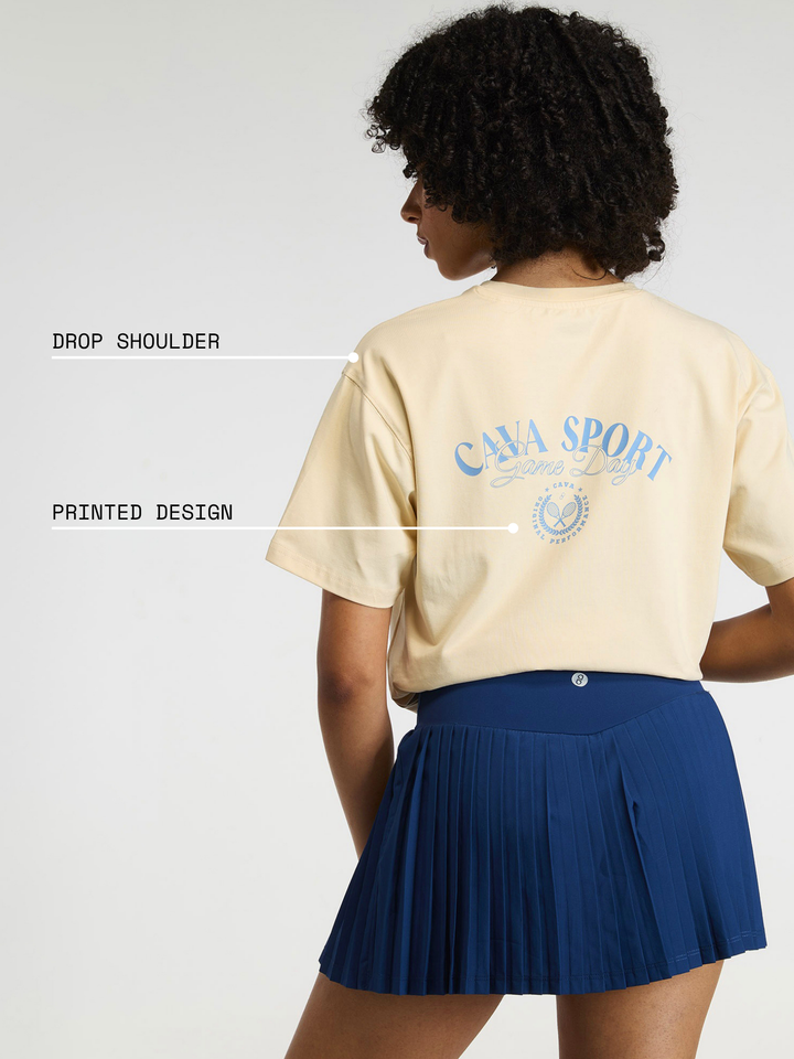 Cream Cava Sport Oversized Printed Tee - Women