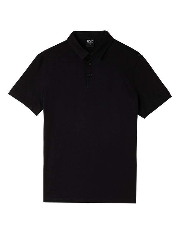 Black Supima Polo T-shirt - Regular Fit