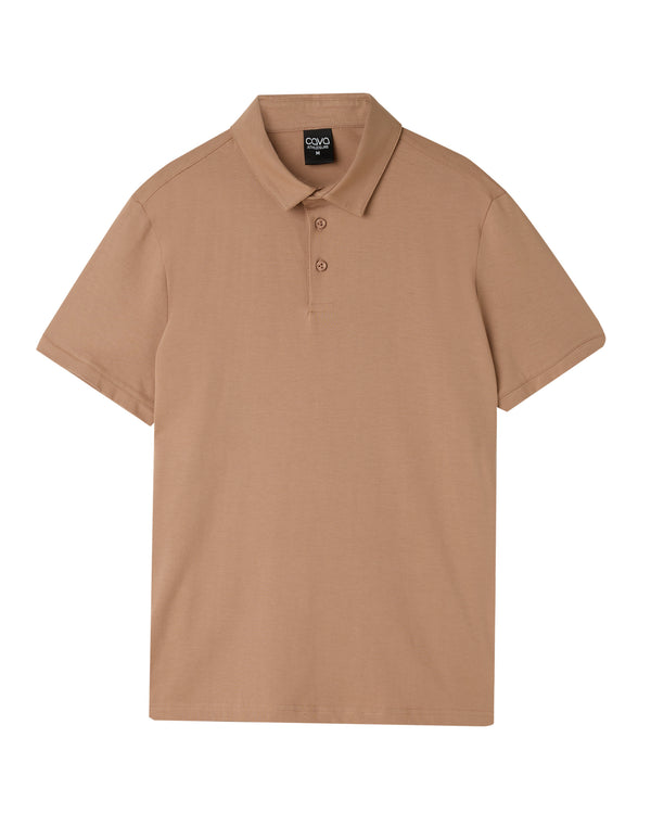 Beige Supima Polo T-shirt - Regular Fit
