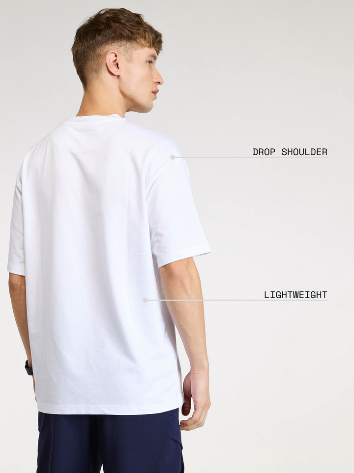 White Certified Hoopers Oversized Printed Tee - Men