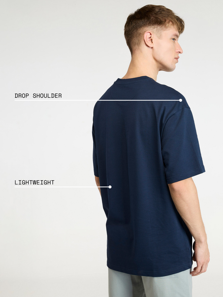 Navy Certified Hoopers Oversized Printed Tee - Men