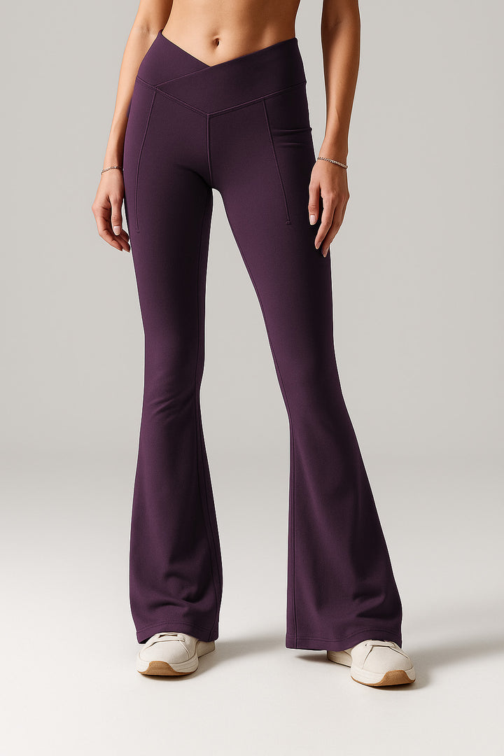 Wine Extra Tall Hourglass Flared Leggings