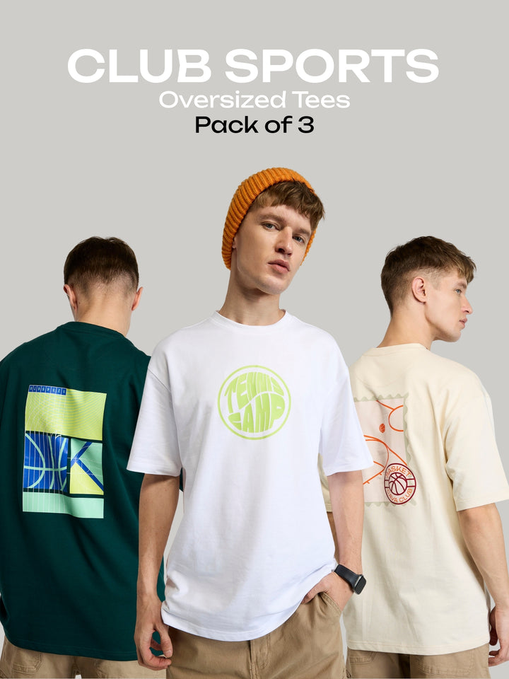Club Sports Oversized Tees - Pack of 3