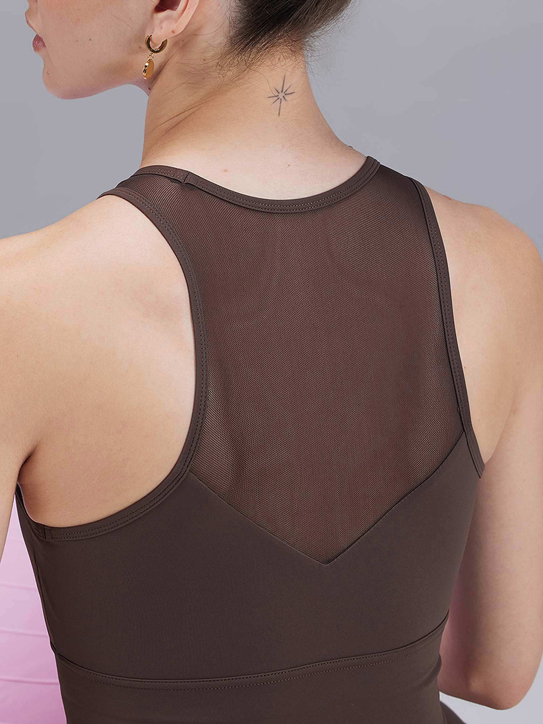 Brown MeshFit Sports Bra