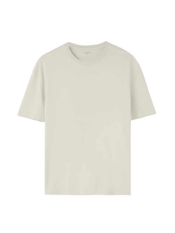 Cream Supima Crew Neck T-Shirt - Regular Fit