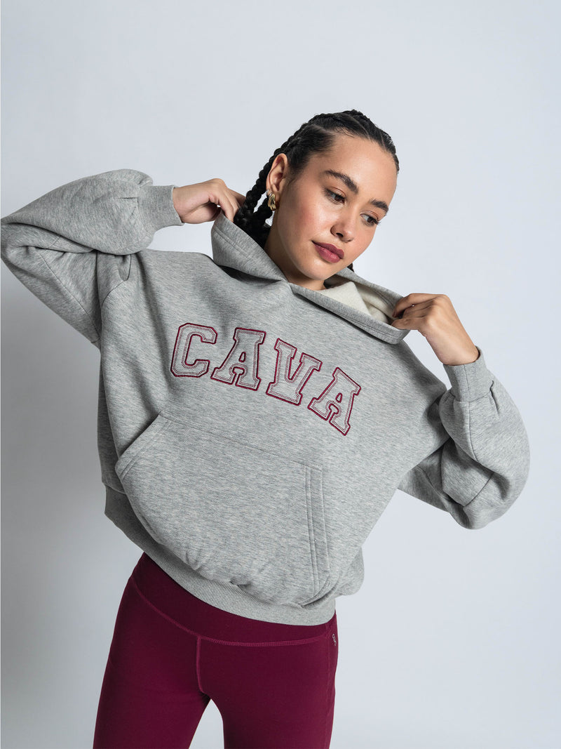 Grey Melange Fleece Oversized Hoodie