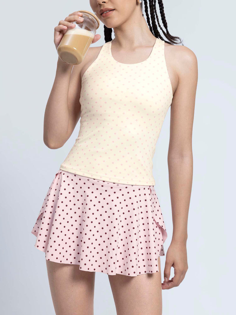 Ivory  Polka Racerback Tank