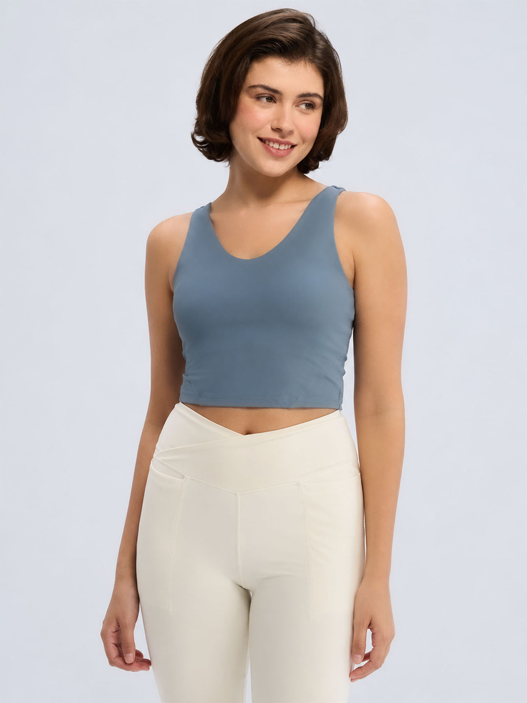 Steel Blue Refine Crop Tank