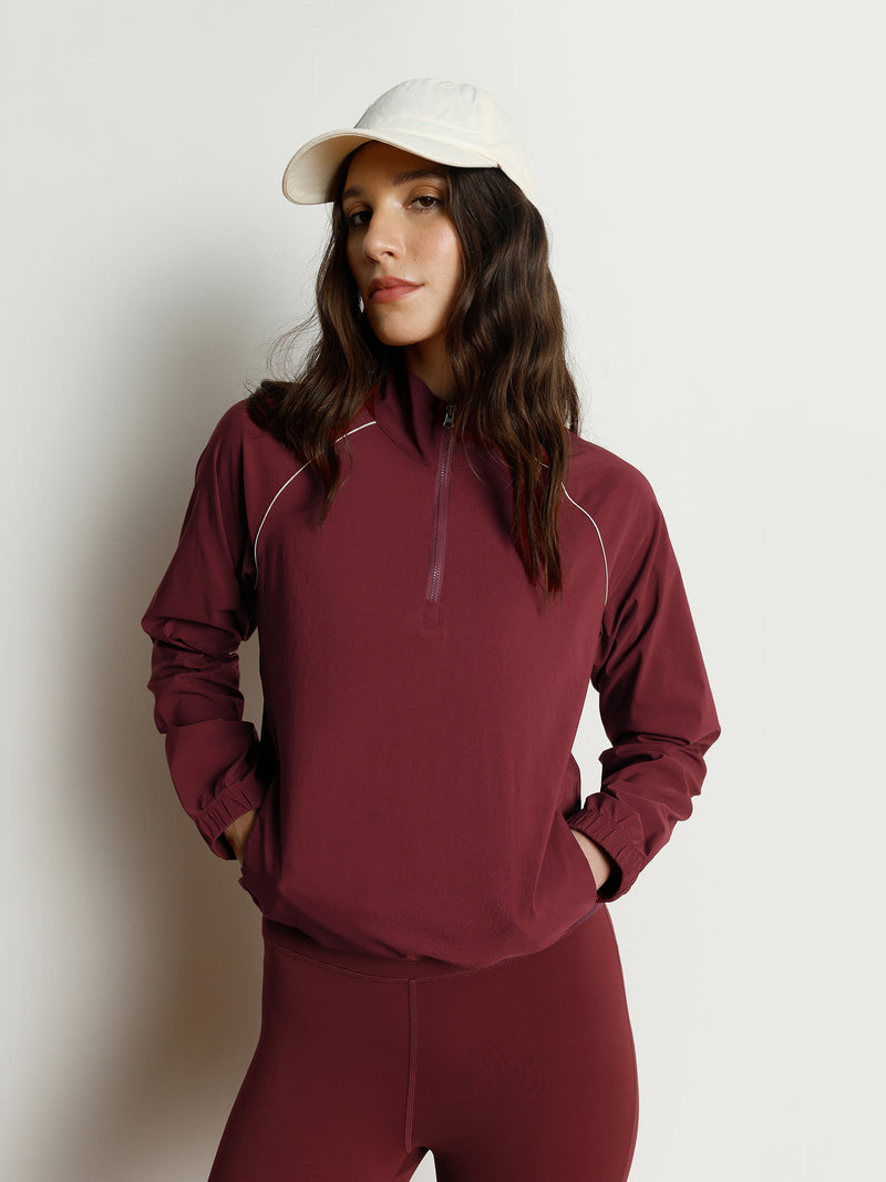 Maroon Rally Quarter Zip Jacket