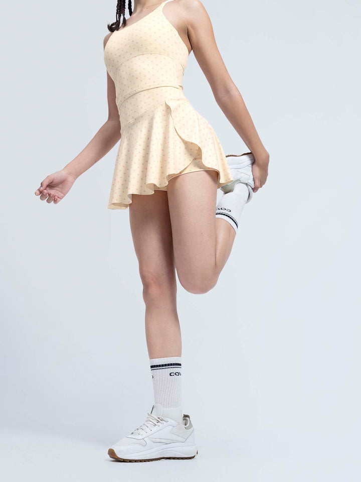 Ivory Polka Swirl Tennis Skorts
