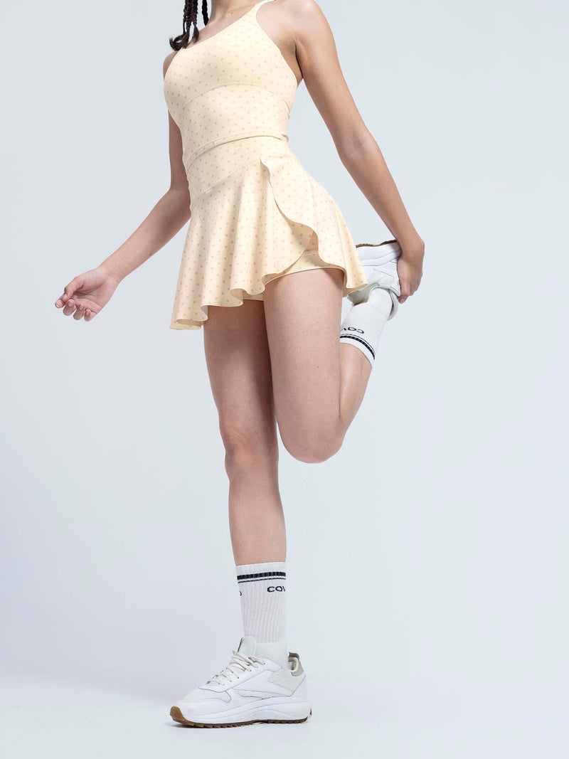 Ivory Polka Swirl Tennis Skorts