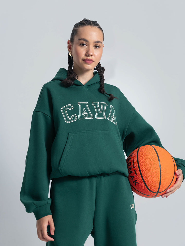 Dark Green Fleece Oversized Hoodie
