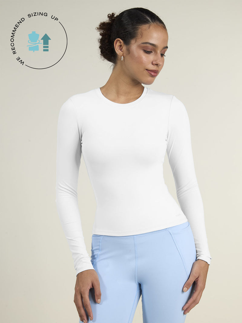 White Sculpt Crew Top
