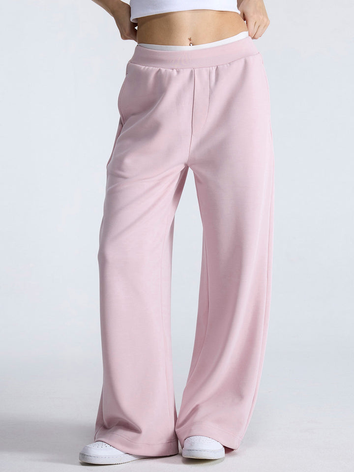 Blush Mello Wide Leg Joggers - Women