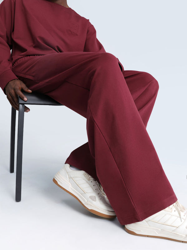 Maroon Wide Leg Joggers