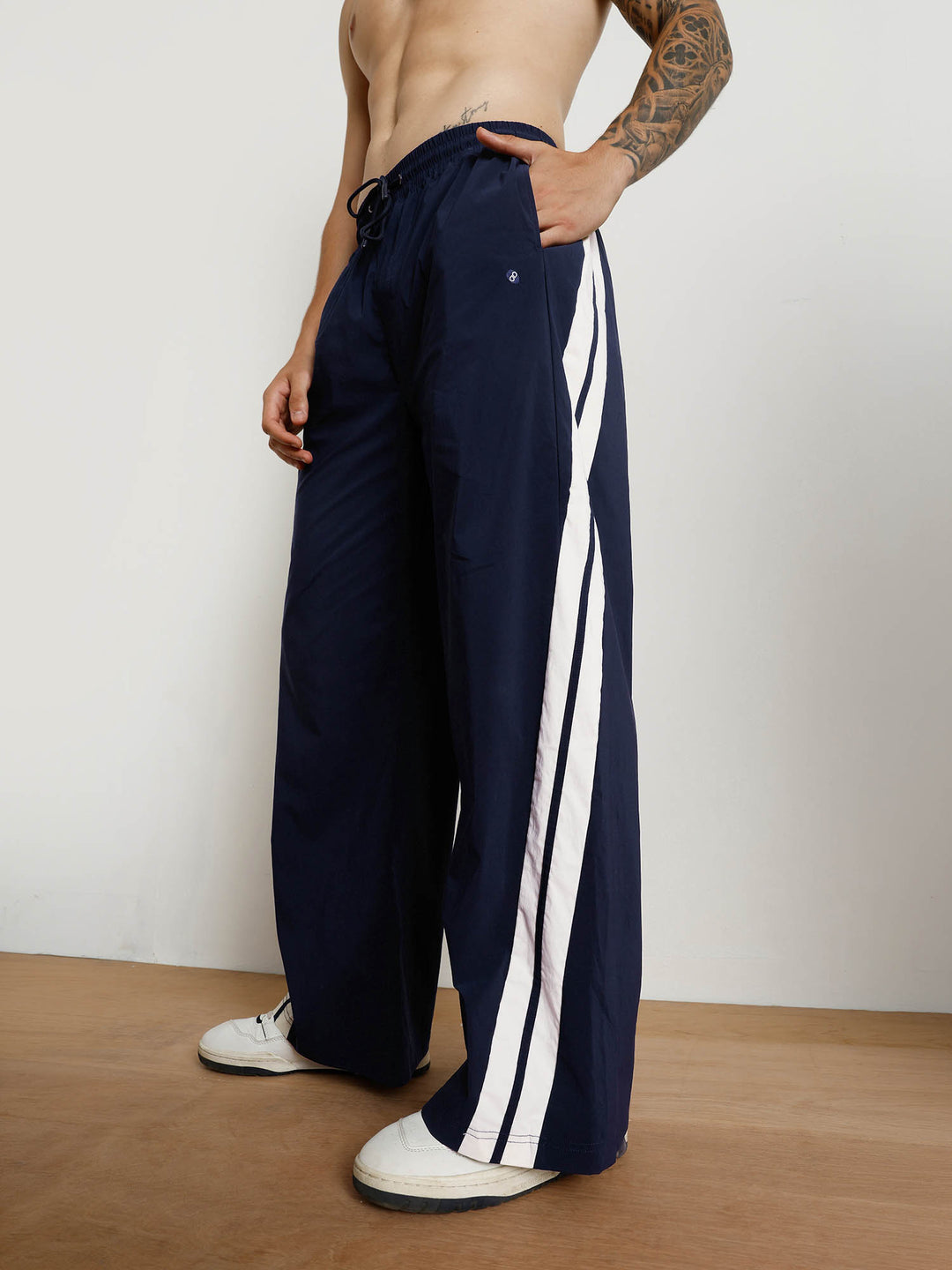 Navy Drift Wide Leg Tracks - Men