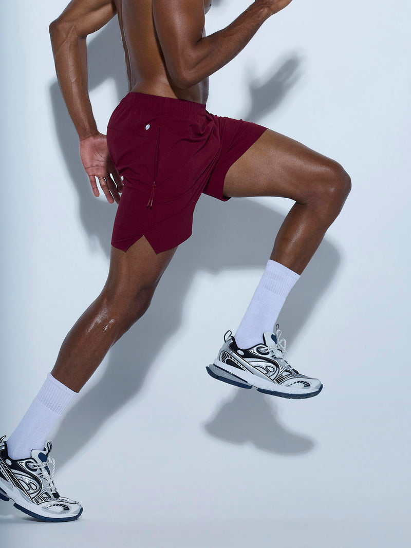 Burgundy 5" Train-In Shorts