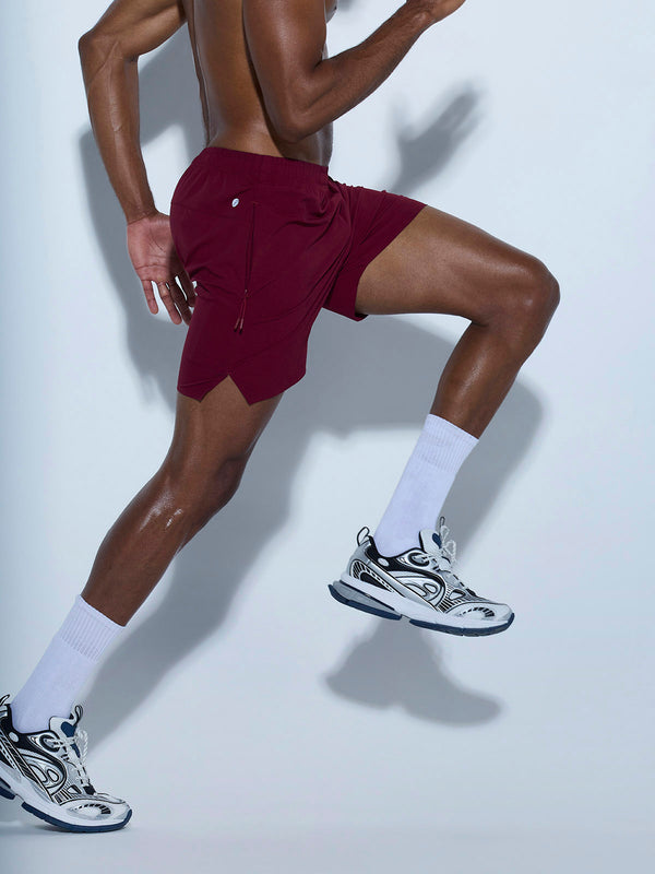 Burgundy 5" Train-In Shorts