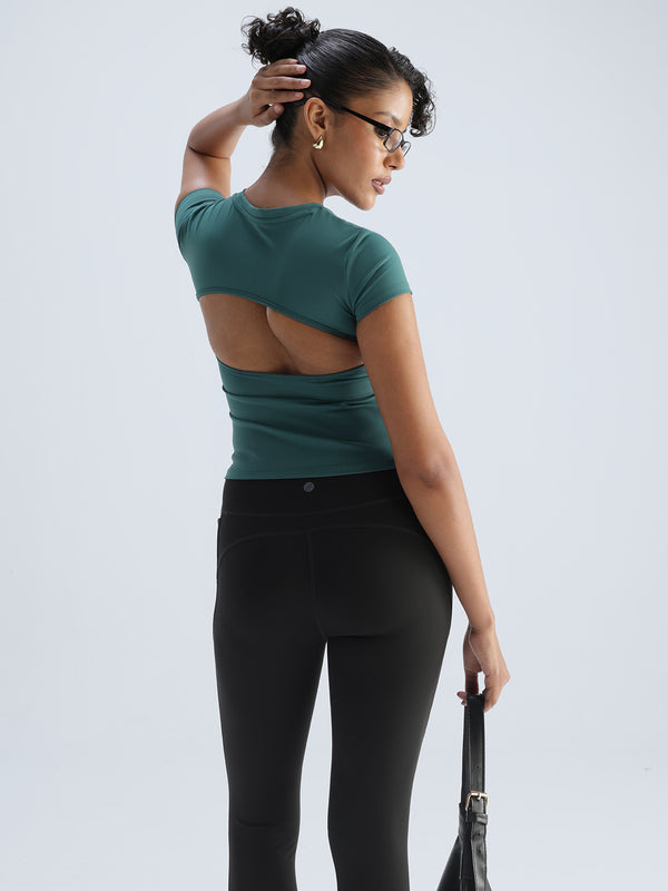 Green Sleek Backless Built-in Top