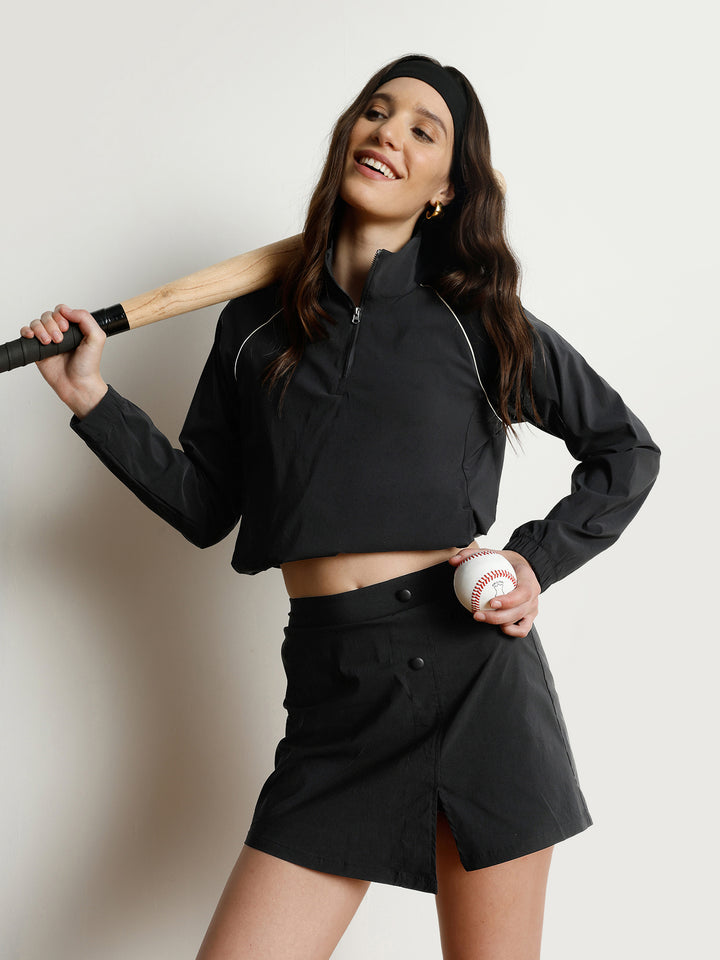 Black Rally Quarter Zip Jacket