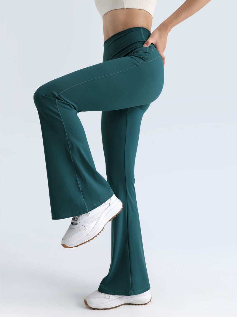 Teal Contour Flared Leggings
