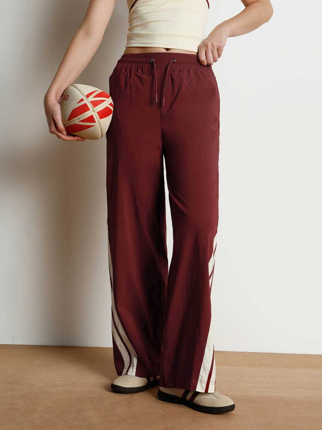 Maroon Drift Wide Leg Tracks - Women
