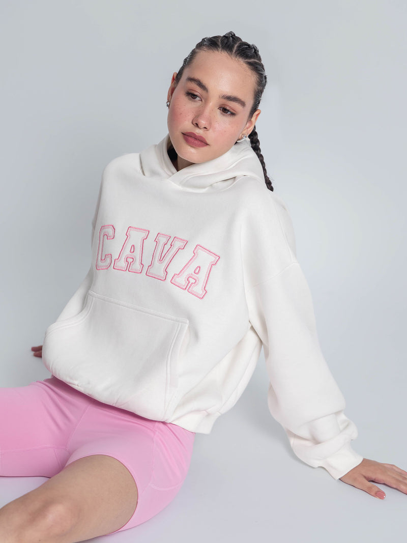 White Fleece Oversized Hoodie