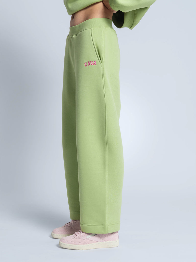 Light Green Fleece Barrel Joggers