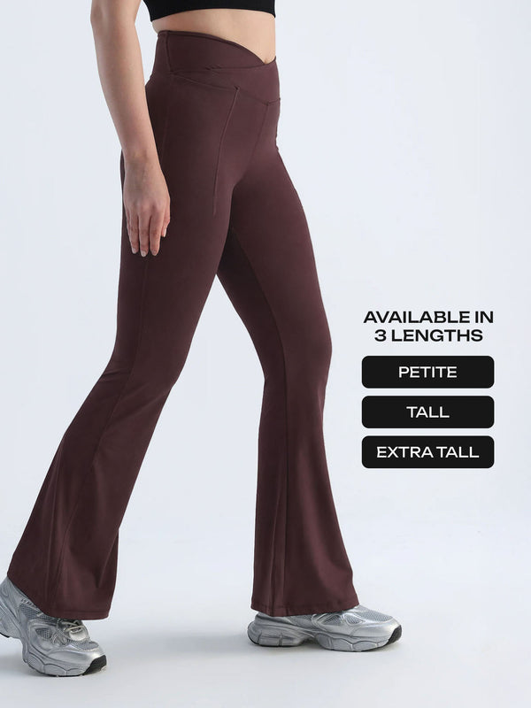 Brown Hourglass Flared Leggings