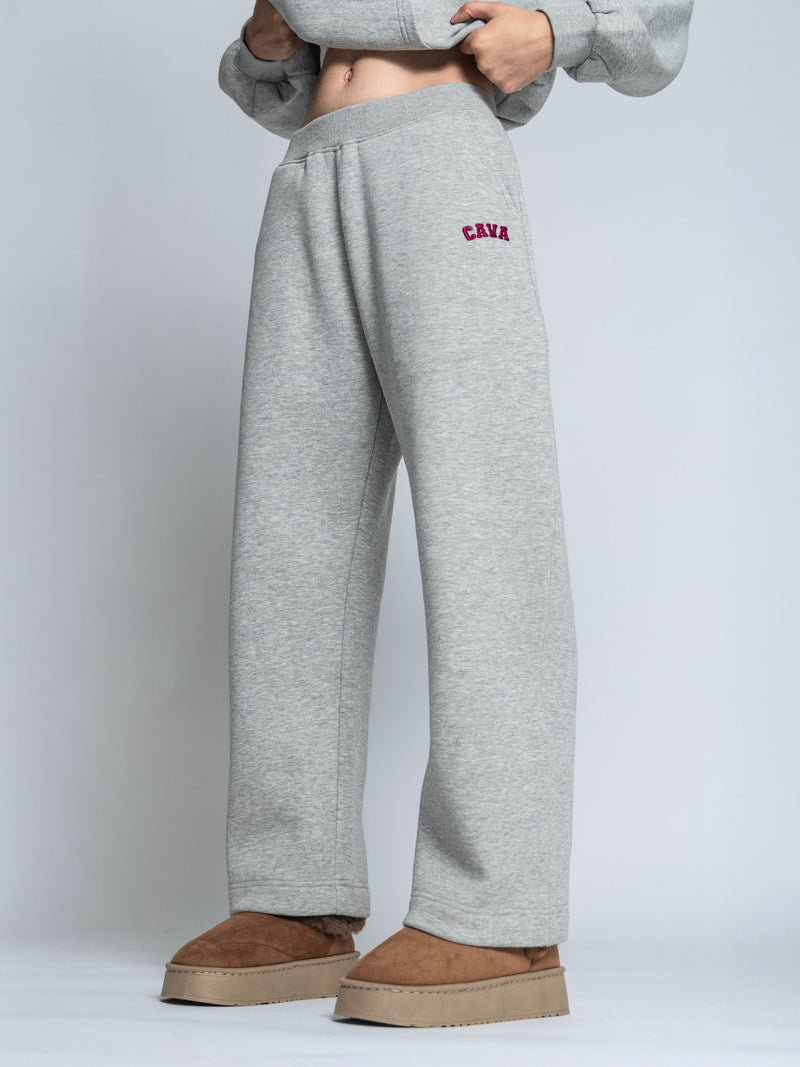 Grey Melange Fleece Barrel Joggers