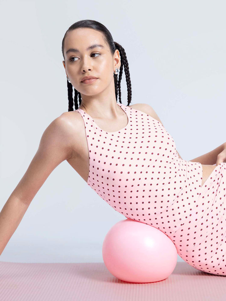 Blush Polka Racerback Tank