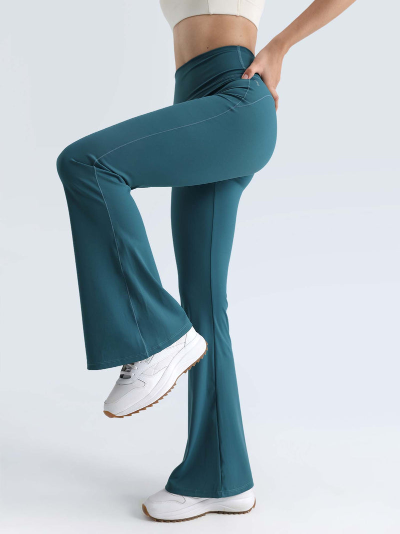 Teal Contour Flared Leggings