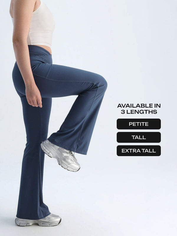 Steel Blue  Hourglass Flared Leggings