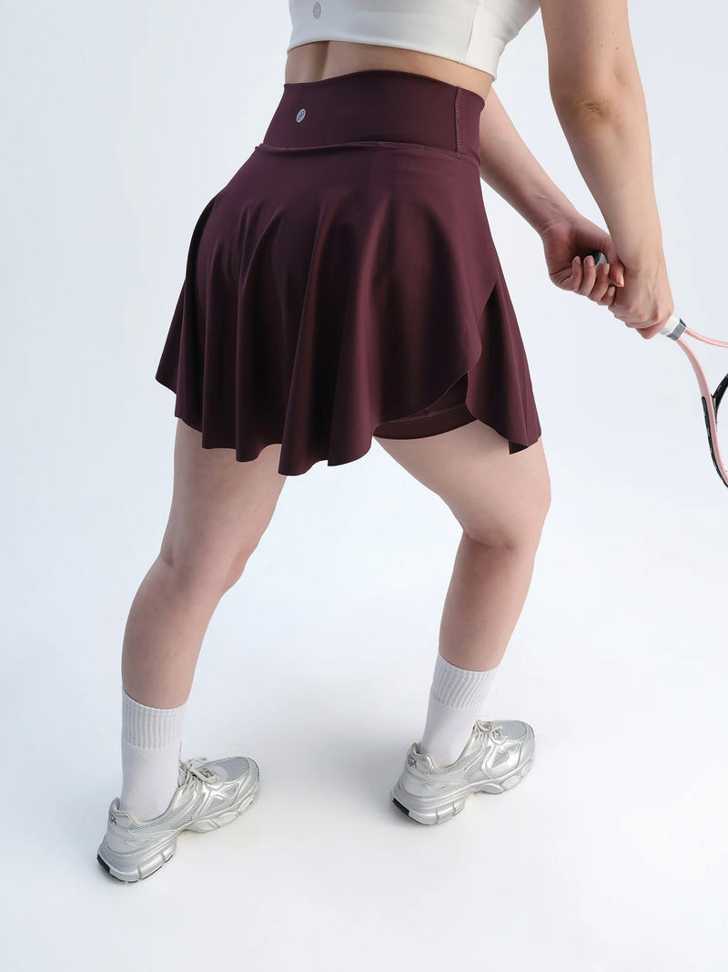 Wine Swirl Tennis Skorts - Longer