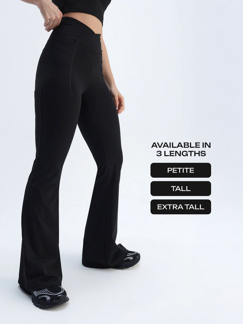 Obsidian Black Hourglass Flared Leggings