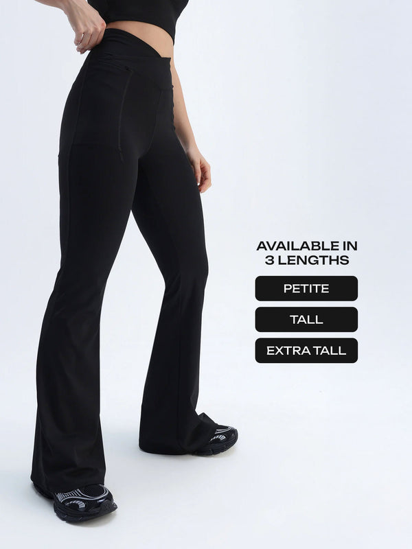 Obsidian Black Hourglass Flared Leggings