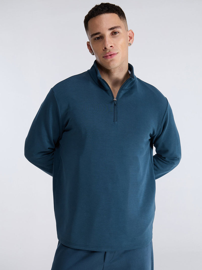 Petrol Blue Mello Quarter Zip