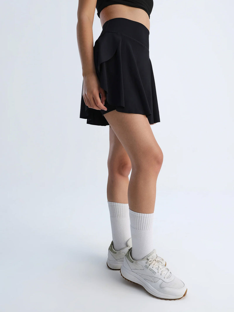 Black Swirl Tennis Skorts - Longer