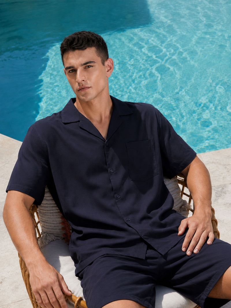 Navy Airy Resort Shirt
