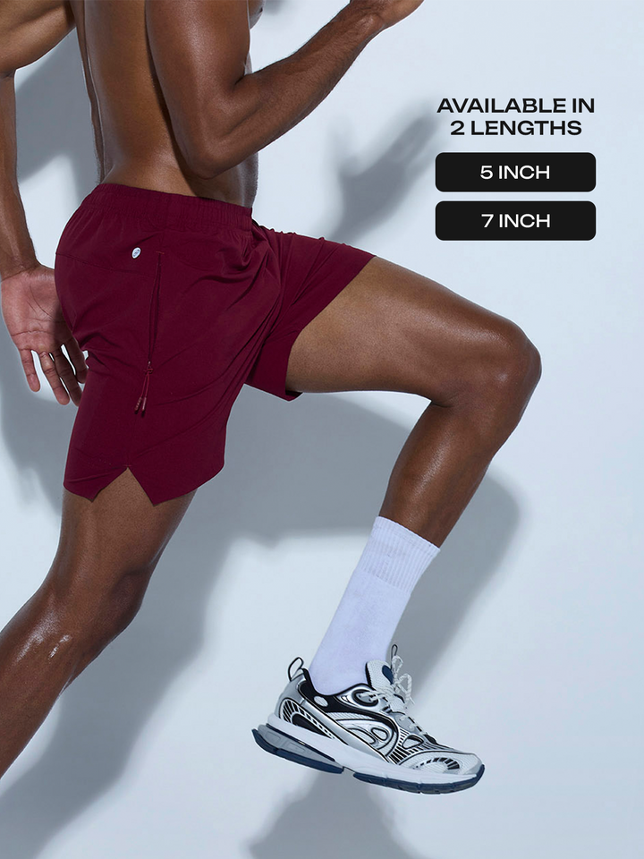 Burgundy 5" Train-In Shorts