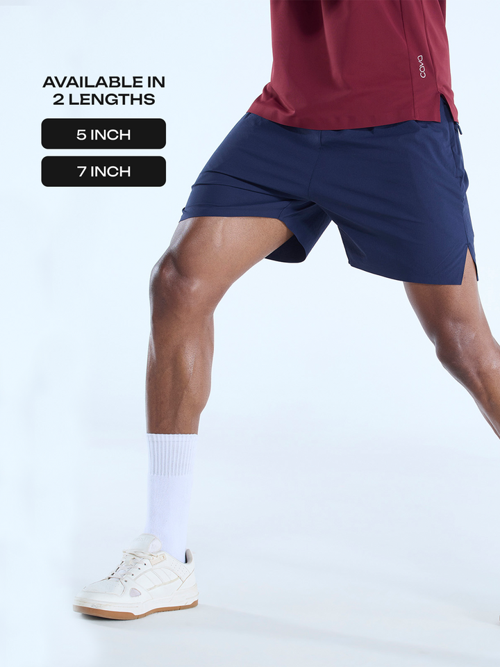 Navy 5" Train-In Shorts