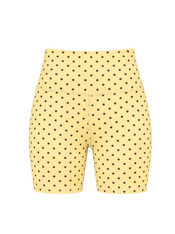 Butter Yellow Polka Contour Booty Shorts
