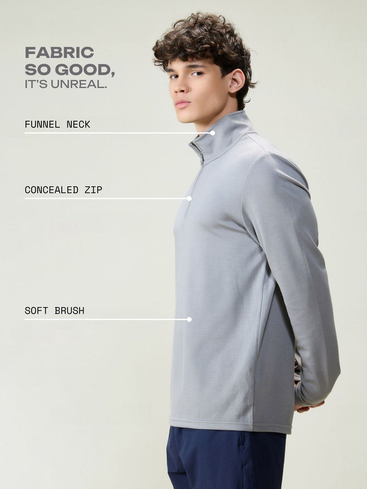 Grey Modal Half Zip