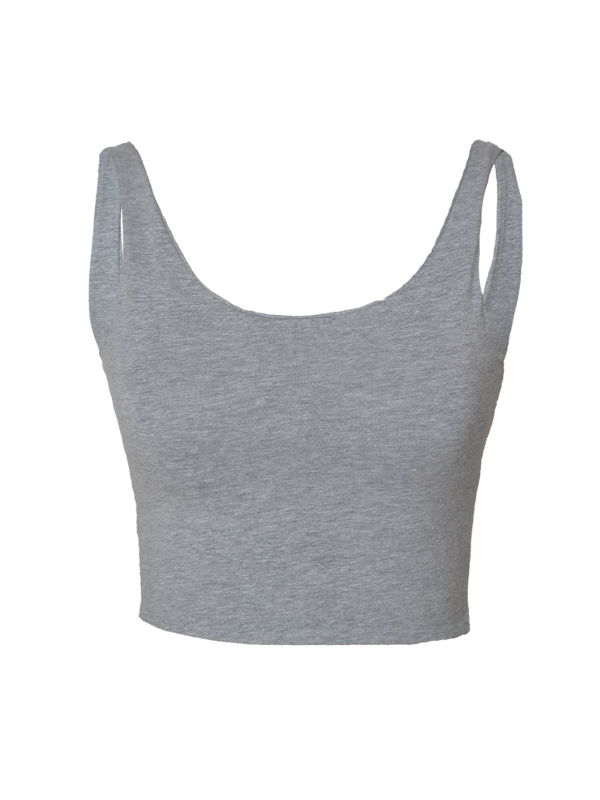 Grey Cotton Scoop Tank