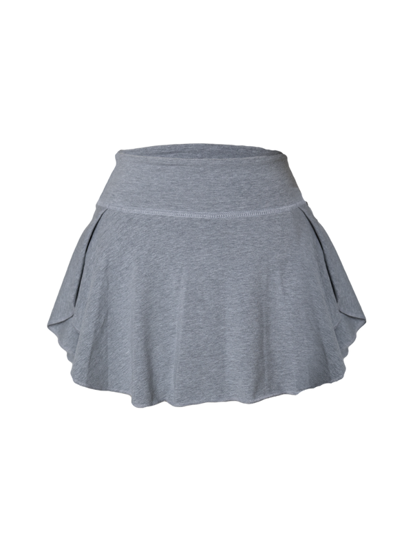 Grey Cotton Twirl Skorts