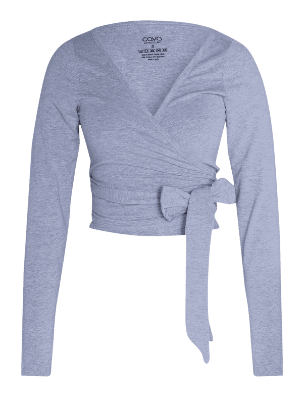 Grey Cotton Wrap Top