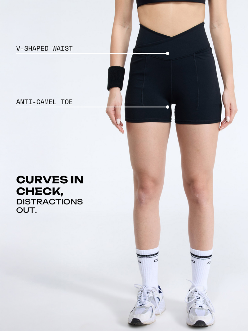 Black Hourglass Booty Shorts