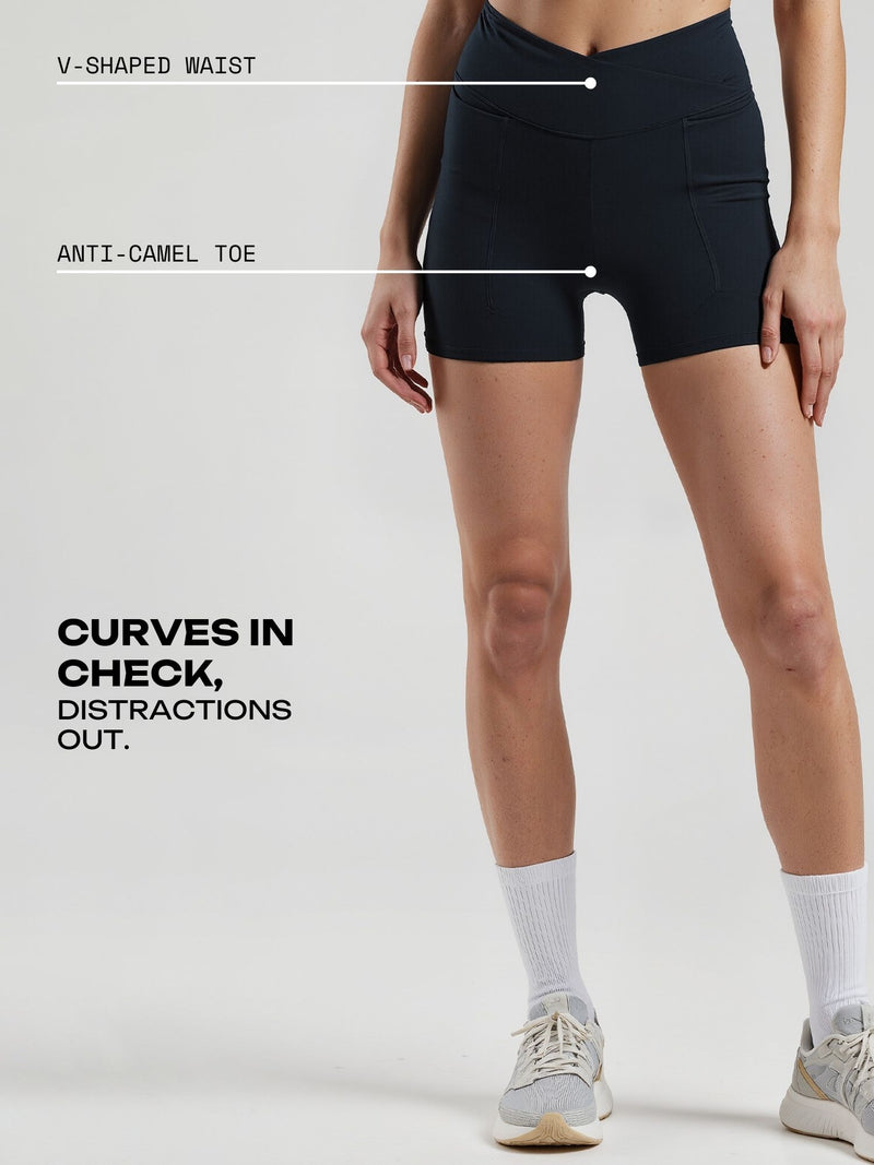 Black Hourglass Booty Shorts