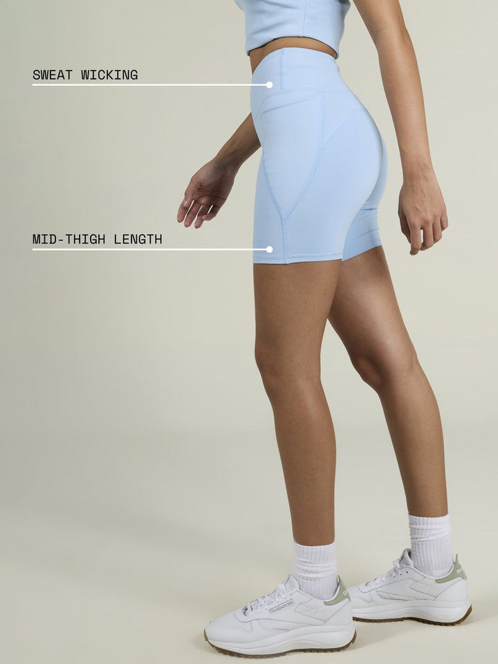 Ice Blue Sculpt Booty Shorts